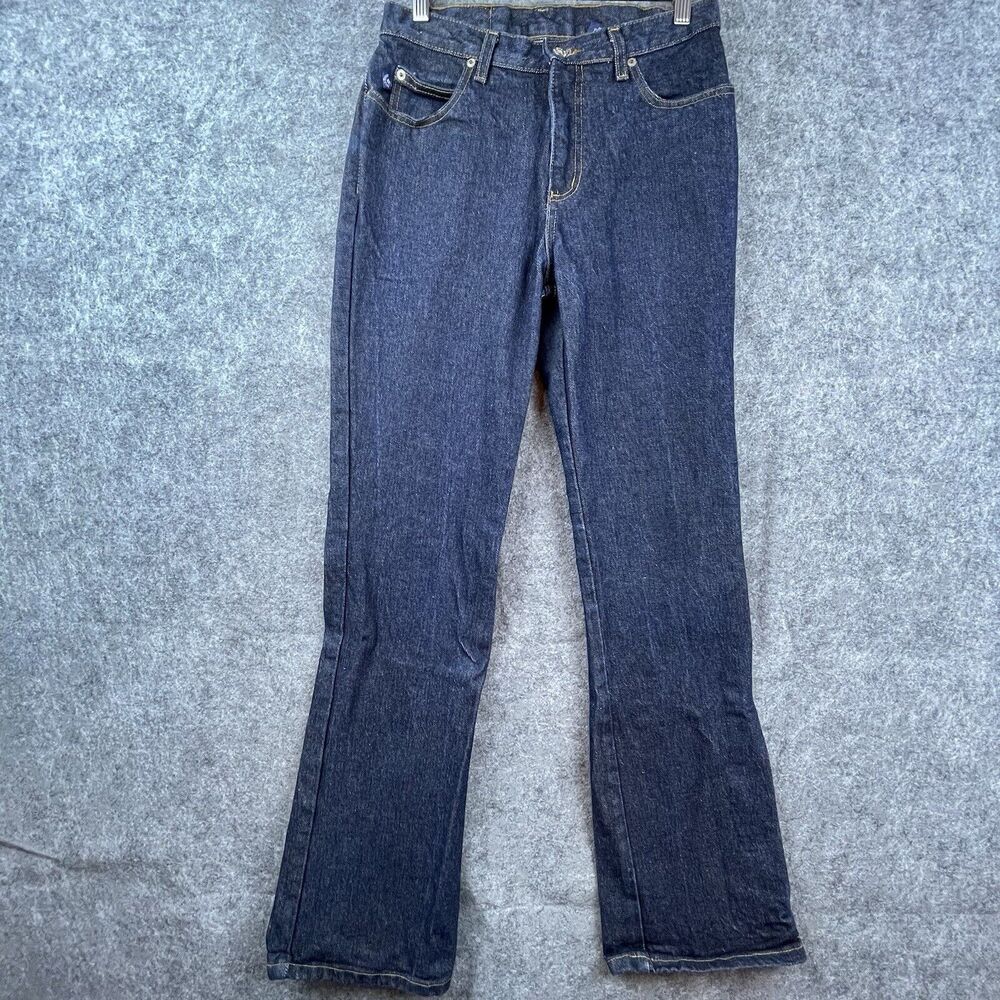 Vintage Nine‎ Planet Jeans Womens 9 Dark Blue Straight Bootcut Thick Denim USA